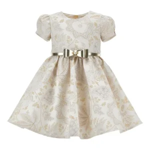 Abito per neonata Monnalisa bianco con stampa Paisley