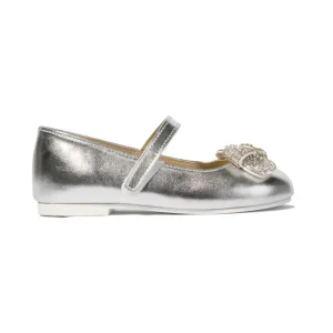 Ballerine per bambina BabyWalker argento con strass