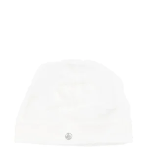 Berretto per neonati Petit Bateau bianco con logo sul davanti