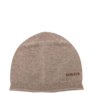 Berretto per neonato Donsje beige con logo ricamato