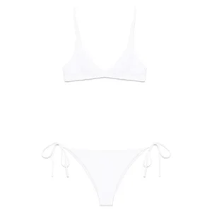 Bikini per donna MC2 Saint Barth bianco in pizzo sangallo