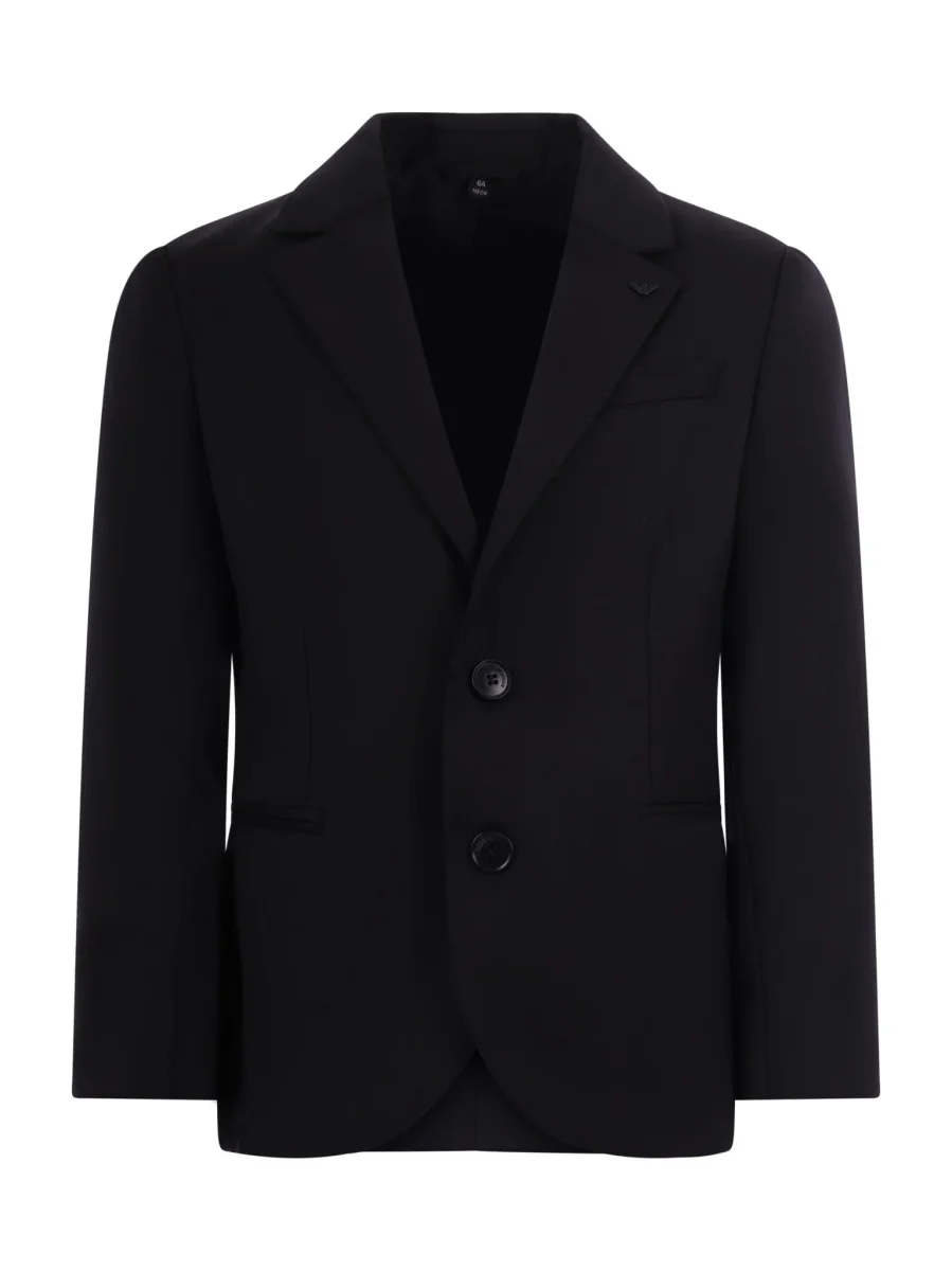 Blazer monopetto Emporio Armani Kids nero con revers classici - immagine 2