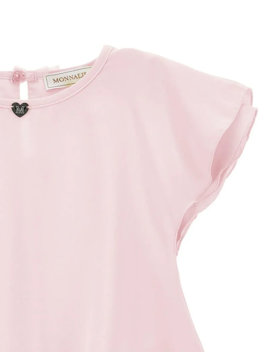 Blusa per bambina Monnalisa rosa con dettaglio fiocco posteriore - immagine 3