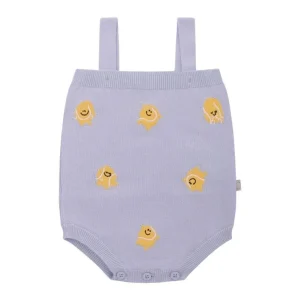 Body per neonato Stella McCartney Kids azzurro con ricamo palline da tennis