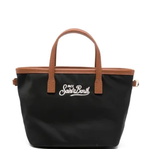 Borsa tote City mini MC2 Saint Barth nera con mani in pelle