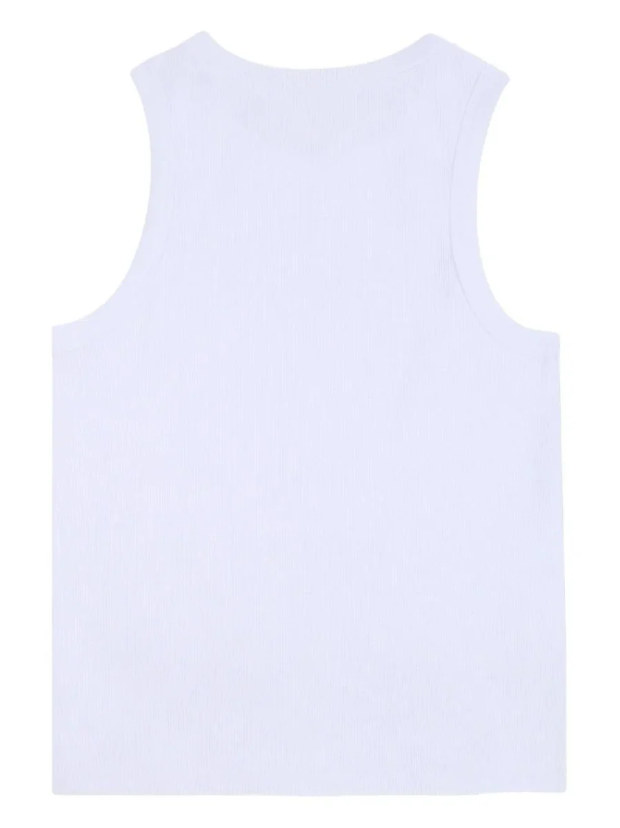 Canotta per bambina Givenchy Kids bianca con logo sul davanti - immagine 4