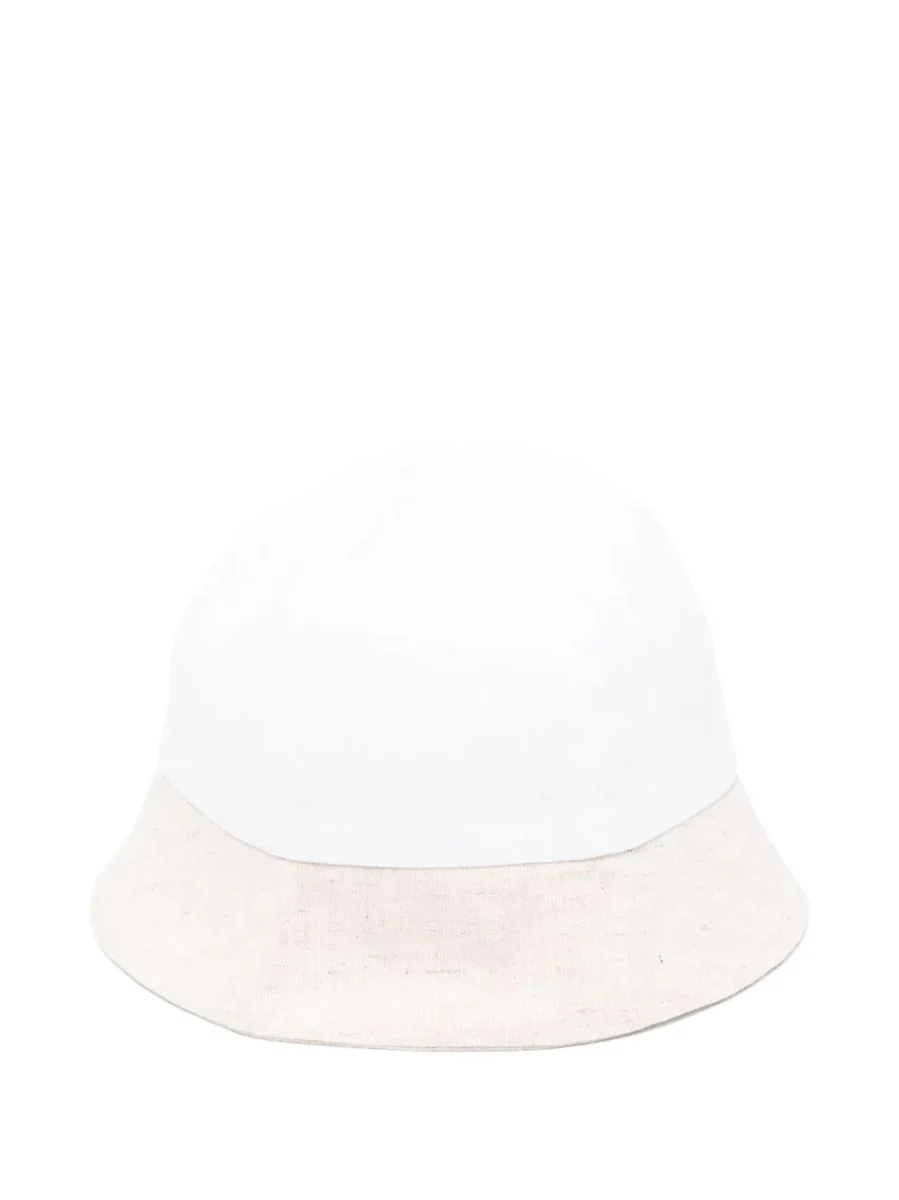Cappello per neonata La Stupenderia bianco con orlo a contrasto e corona rotonda