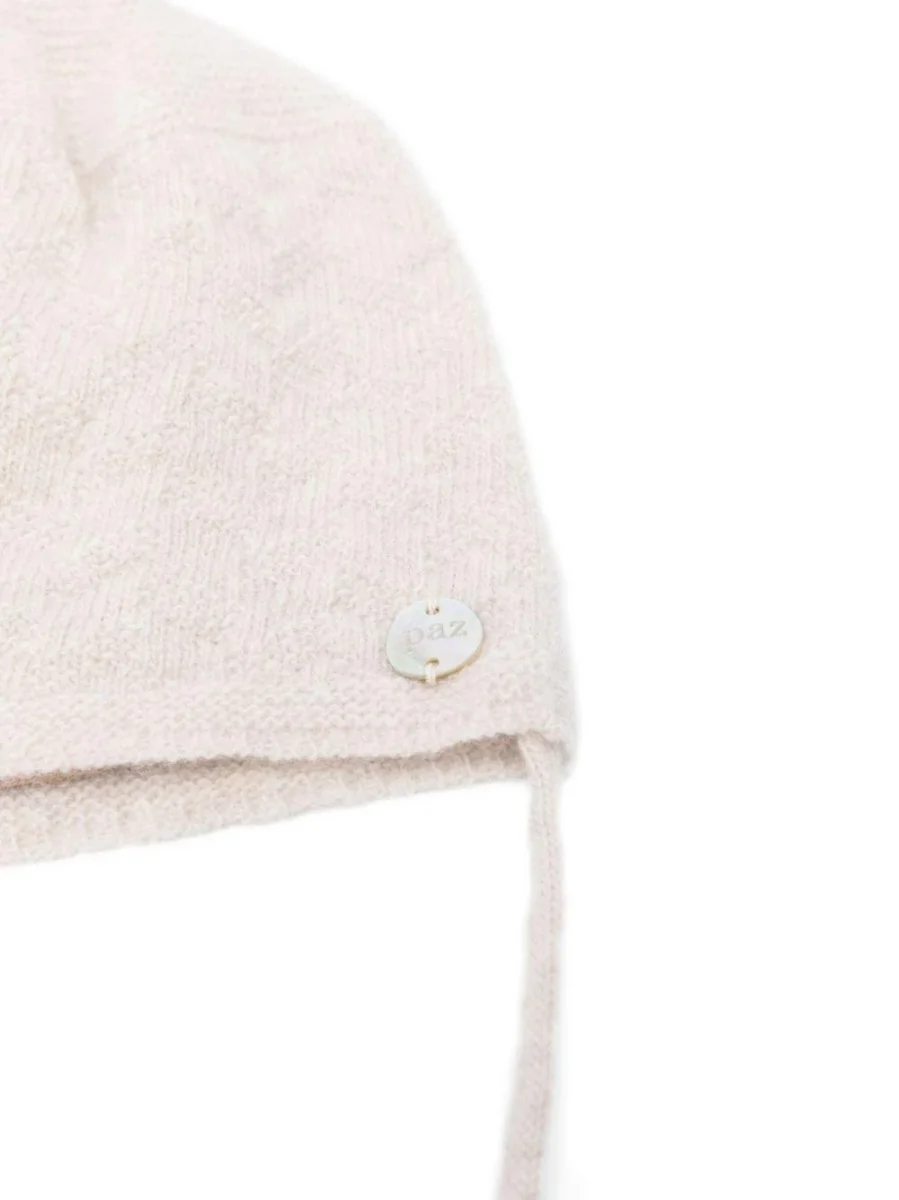 Cappello per neonati Paz Rodríguez beige con dettaglio pompom - immagine 3