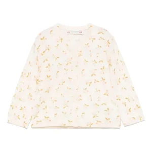 Cardigan Azia per neonata Bonpoint beige con scollo a V