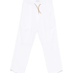 Cargo in cotone per bambino Paolo Pecora Kids bianco con coulisse