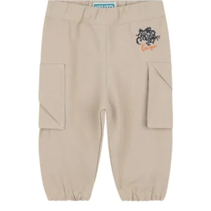 Cargo per neonato Kenzo Kids beige con logo ricamato
