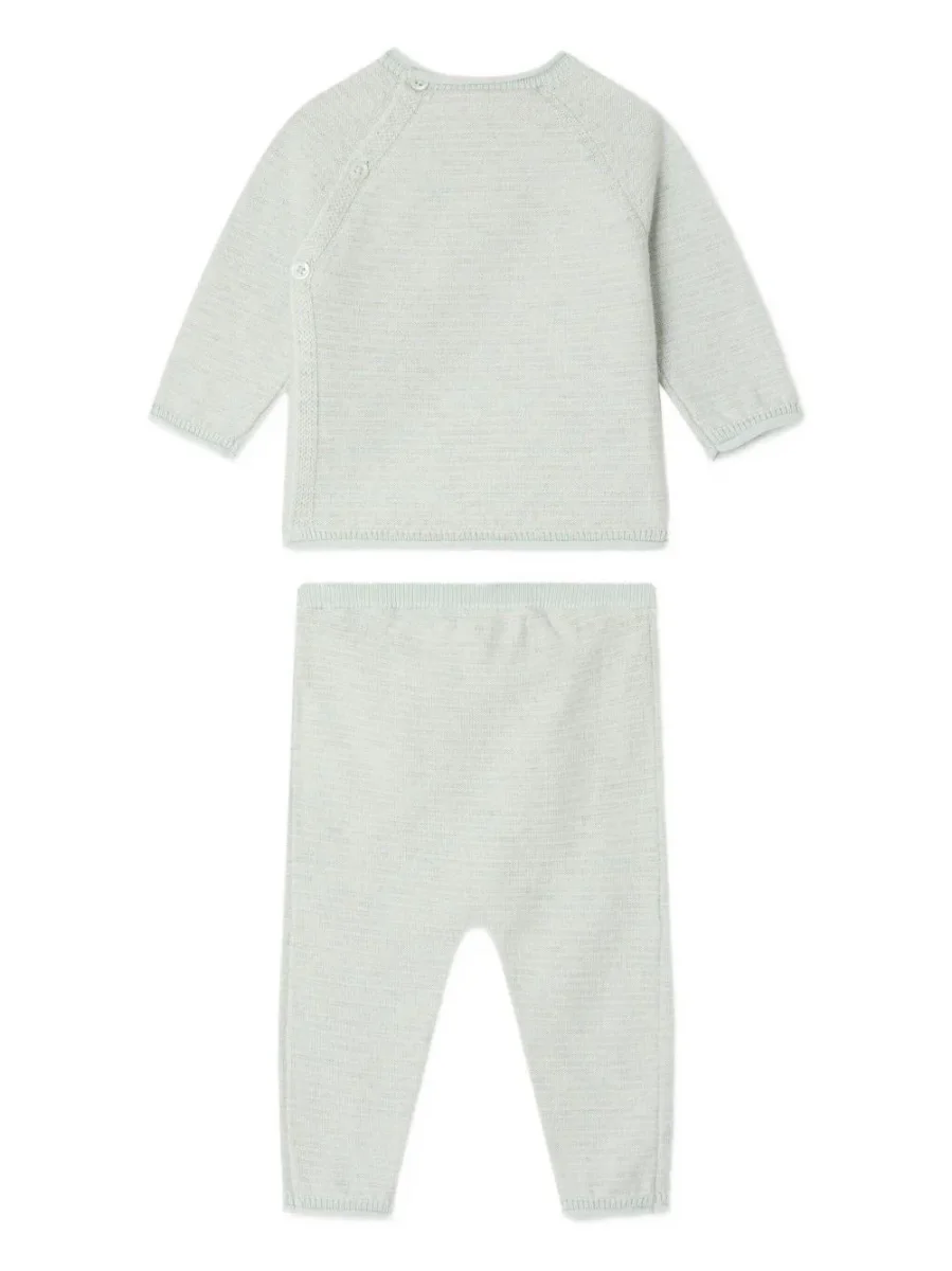 Completo per neonato Bonpoint verde a girocollo - immagine 4