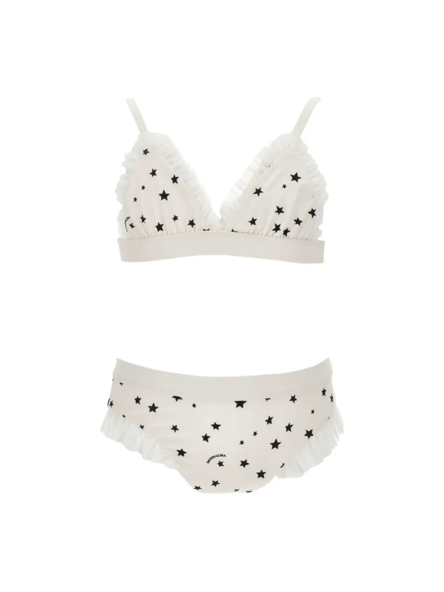 Costume per bambina Monnalisa bianco con stampa stelle