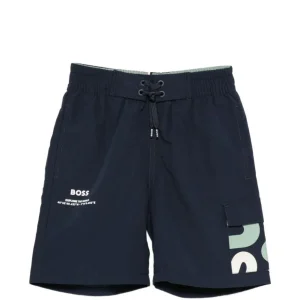 Costume per bambino Boss Kids blu scuro con stampa grafica