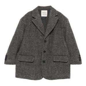Giacca per bambina Douuod Kids grigia con motivo pied-de-poule