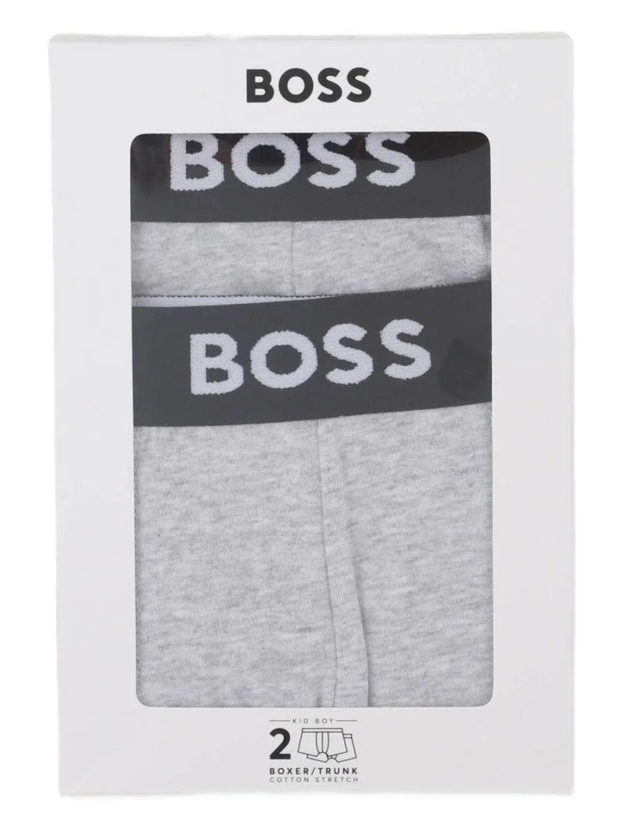 Set di 2 boxer Boss Kids grigi con stampa - immagine 4