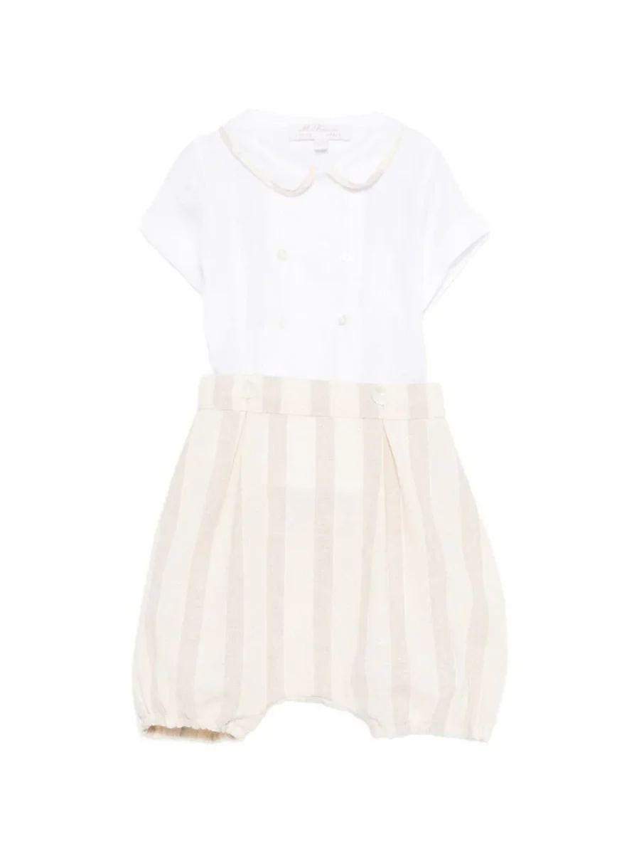 Set t-shirt e shorts per neonato Mariella Ferrari multicolor con design a righe