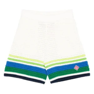 Shorts per bambino Casablanca Kids bianco con dettagli a strisce
