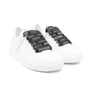 Sneakers per bambino Balmain Kids bianche con lacci logati