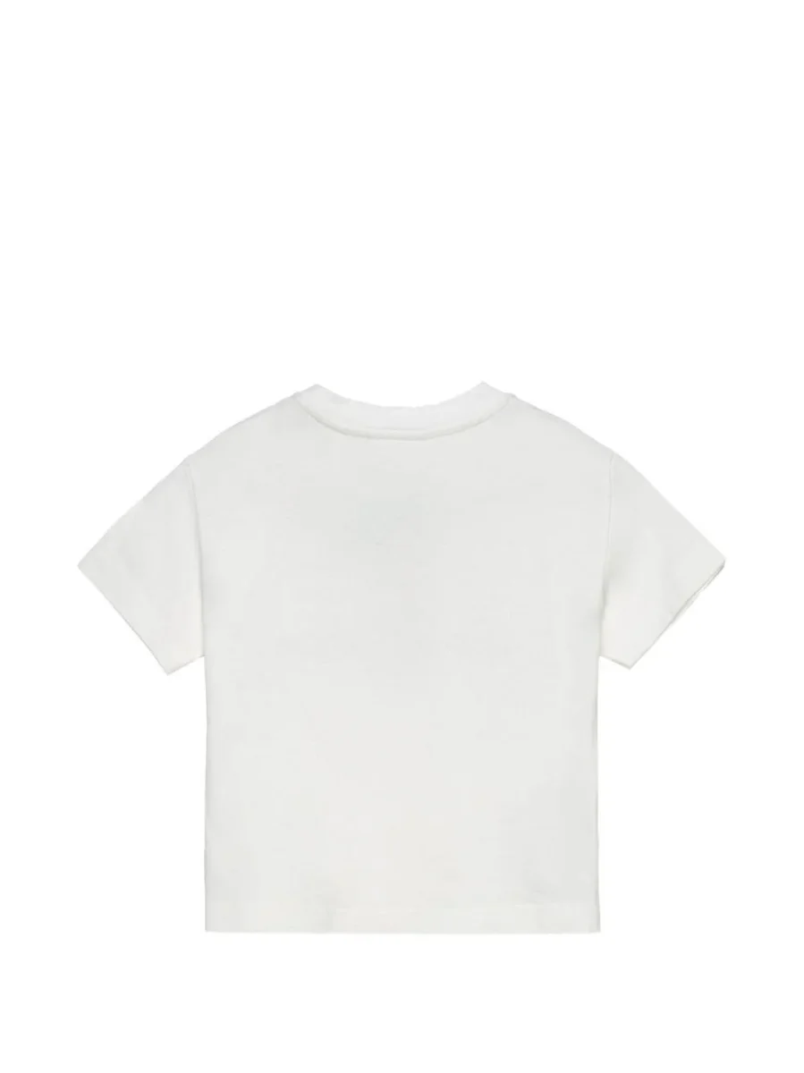 T-shirt per bambino Palm Angels Kids bianca con stampa orso sul davanti - immagine 3