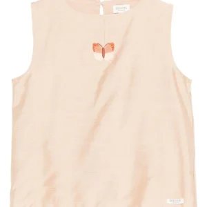 Top per bambina Donsje beige con decorazione a farfalla